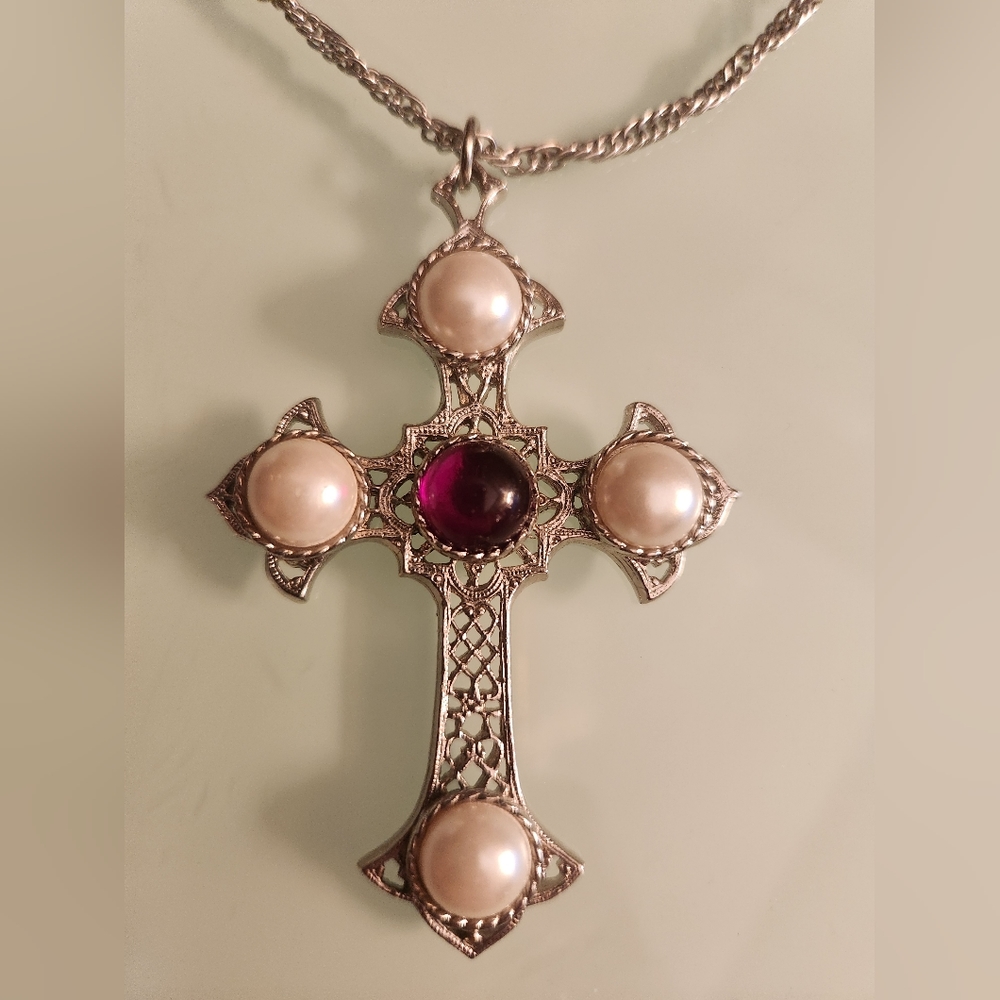Long cross necklace
